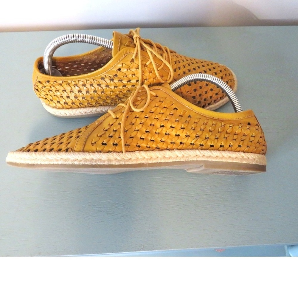 Seychelles Woven Leather Lace-Up‎ Flats Yellow Esprasrile Soul Casual Oxford 10 - Picture 4 of 11